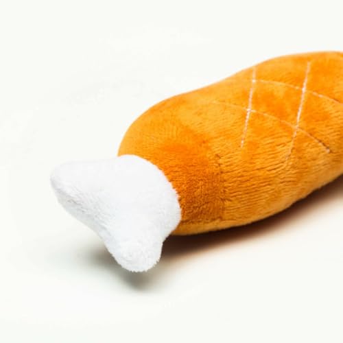 Kit com 2 Brinquedos de pelúcia para Pet Cachorro Gato com Apito coxa de frango