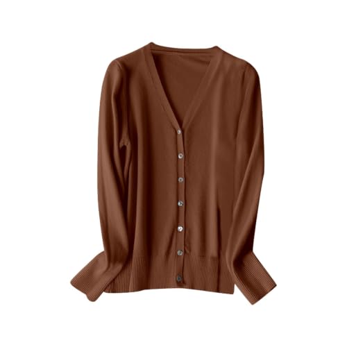 Drymnoc Lightweight Cardigan Sweaters for Women Button Up V-Neck Knitted Fall Sweater Long Sleeve Open Front Cute Cardigans - image 4