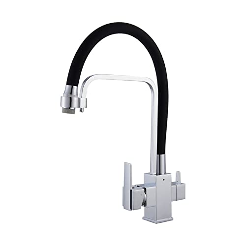 Filtre robinet de cuisine mitigeur noir monotrou orientable chromé 6007