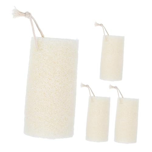 EPIGEIST 4 piezas Esponjas Naturales de Luffa para Ducha Exfoliantes Suaves para Cuidado Corporal Esponjas Orgánicas para Baño y Limpieza Versátil Adecuadas para Tipo de Piel