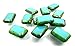 12 Czech Glass Rectangle Beads Turquoise - Picasso 12x8mm