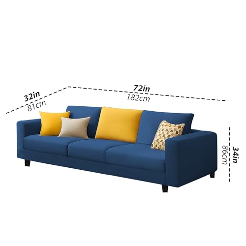 Image of Galib 3 Seater Sofa Set for Living Room (Blue Fabric) Premium Fabric Sofa Set