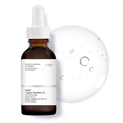 Original peptides serum for face : “Buffet” + Copper Peptides 1% improving the appearance of fine and dynamic lines Skin smoothness and firmness 30ML bottle