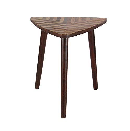 Deco 79 Mango Wood Handmade Side End Accent Table End Table with Wood Inlay Side Table 20 x 21 x 22 Brown