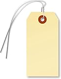 SmartSign Blank Manila Shipping Tags with Wire, Size #3 | 13pt Cardstock Tags, 3 3/4' x 1 7/8', Pack...