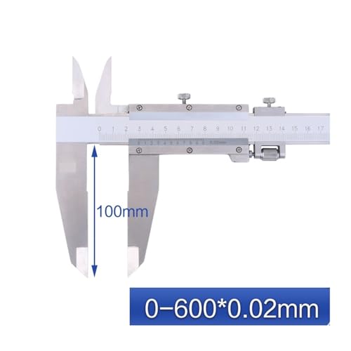 Calibrador Vernier de Doble Mandíbula 0-600mm Acero miniatura 2