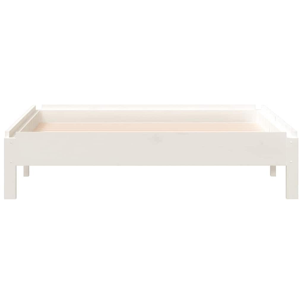 Stapelbett Weiß 90x190 cm Massivholz Kiefer mit Lattenrost