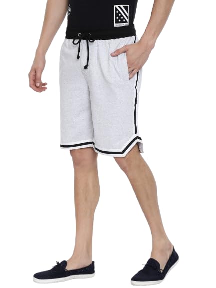 arise by beroe Men's Athletic Shorts, Tape Detailing on Side and Hem, Drawstring Waist, Cotton Blend-picture-13