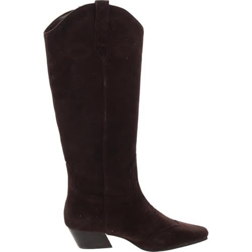 Steve Madden Women's Dollie Western Boot, Brown Suede, 8