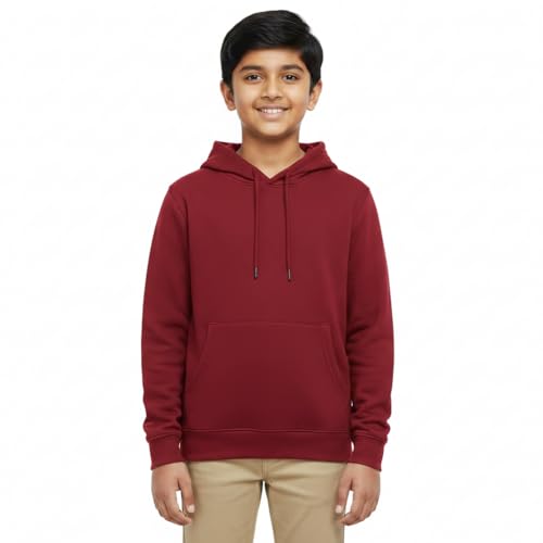 Image of Boy's Cotton Fleece Hooded Sweatshirt with Kangaroo Pocket