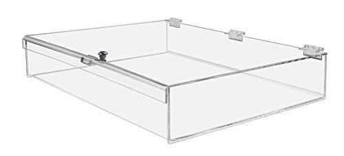 Marketing Holders Security Locking Case19"W x 13"D x 3"H Rectangular Locking Countertop Tray Jewelry Display Case Swap Meet Tabletop Display