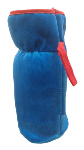 Image of Bottle Covers for Wide Neck /Broad Neck Soft Plush Stretchable Baby Feeding Bottle Cover with Strap for 250, 260, 330 ml Feeders (Multi Colour) Pack of 2 Yellow-Blue.