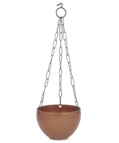 JOREN Hanging Flowers Pots with Metal Hanging Chain Hanging Planers for Balcony, Home, Garden Decor Indoor and Outdoor Planting Pots for Plants Multicolour Pack - 6,
