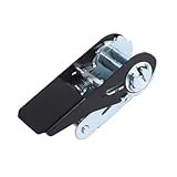2,5 cm lange Schnalle aus Aluminiumlegierung, robuster Spanngurt für Gepäck, Werkzeugkästen, 0,8 Tonnen, sicherer Zug, schwarz
