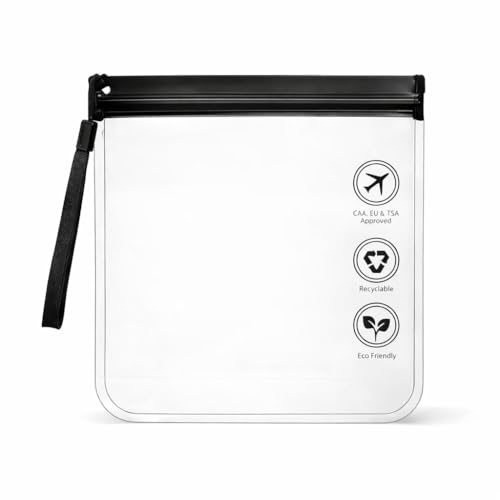 Saco Zip Lock Premium 20x20cm Transparente 1L – Padrão ANAC para Líquidos em Viagens Tranquilas Voos Nacionais/Internacionais (Não perca seus perfumes e cosméticos)