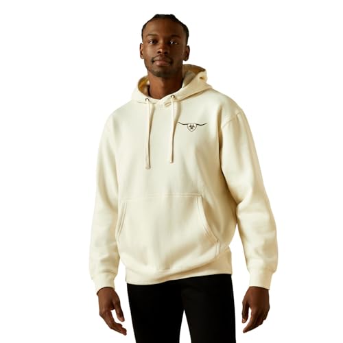 Ariat Men's Oatmeal Solid Shield Steerhead Hoodie