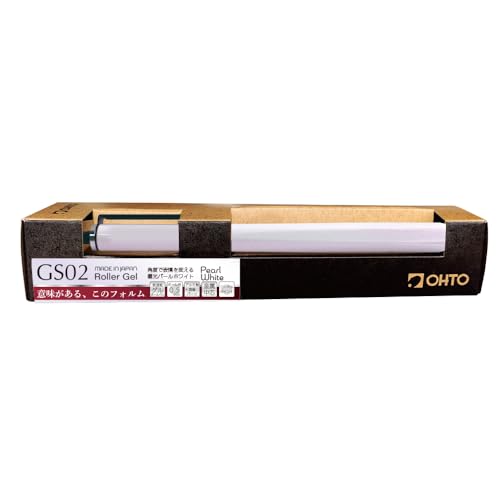 Image of OHTO GS02 White Roller Gel Pen - Metal Design with Aluminum Barrel, 0.5mm Black Ink Fine Point, Quick-Dry Ceramic Ink, Smudge-Free Writing, Perfect for Office, Journaling and Gifts. AP-Certified Japan