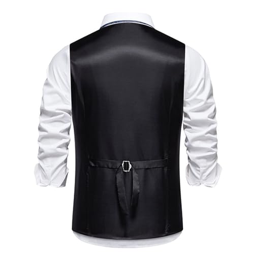 Men's Casual Business Vest Vintage Formal Dress Suit Vests Lightweight Slim Fit Waistcoat4