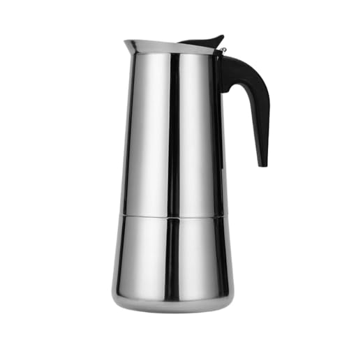 Effonek ステンレススチール製モカポット ヨーロピアンスタイル コーヒーカップ ポータブル電気コーヒーポット (200ml,真っ直ぐ)