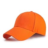 Bakicey Baseball Cap Unisex Outdoor Sonnenhut Damen Baseball Cap Baumwolle Baseball Mützen Erwachsenen Casual Hip Hop Baseboard Baseballkappe Verstellbar Herren Baseball Cap Kappe (Orange)