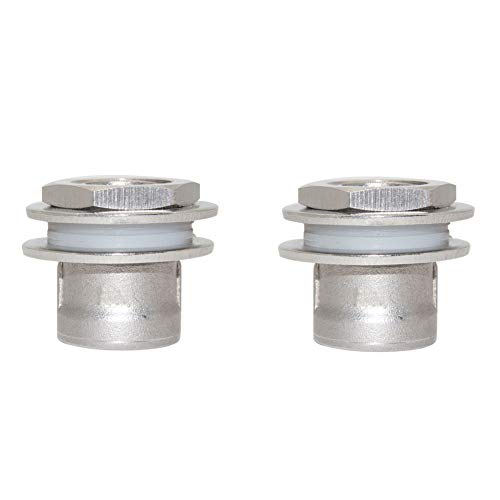 Beduan Stainless Steel 1/2" Bulkhead Thru-Bulk Weldless Fitting for Beer Wine Home Brew (Pack of 2)