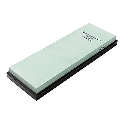 Rockingham Forge Ceramic 3000 Grit Fine Whetstone/Waterstone Knife Sharpener, Non-Slip Silicone Base (RFC-186F)