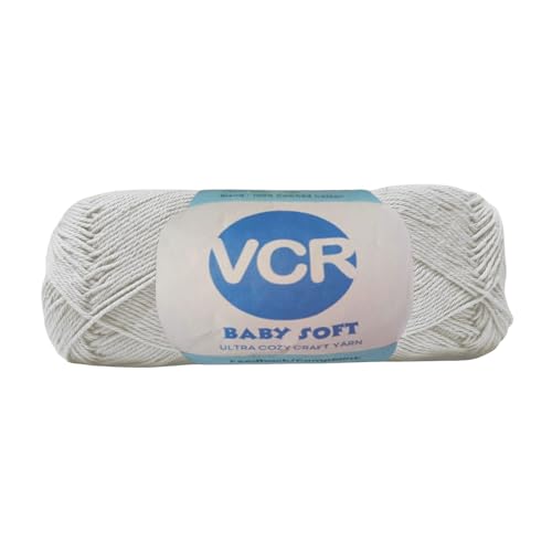 Image of VCR 4Ply Bright White Yarn, 100 Grams Hank, 320 Meters Length, Cotton Combed Ball for Crochet and Knitting, Soft Crosia Threads, Pack of 1 Yarn, Suitable for DIY Crafts