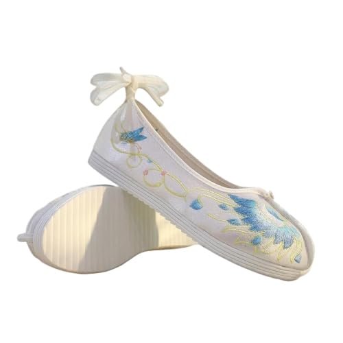 2025 Women's Chinese Style Exquisite Embroidered Shoes Elegant Cheongsam Hanfu Flat Shoes Casual Comfort Slip-on Walking Shoes Stage Performance Oriental Shoes