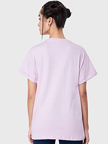 Image of Bewakoof Women's Graphic Printed 100% Cotton T-Shirt - Boyfriend Fit, Round Neck, Half Sleeve