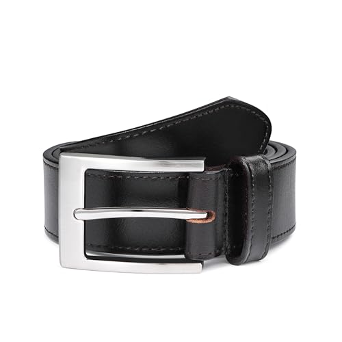 Image of MILORDE Men's Genuine Leather Dress Belt, Handmade, 100% Cow Leather, Fashion & Classic Designs for Work Business and Casual