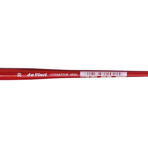 Image of da Vinci Watercolor Series 5584 CosmoTop Spin Paint Brush, Pointed Oval Synthetic with Red Handle, Size 10 (5584-10)