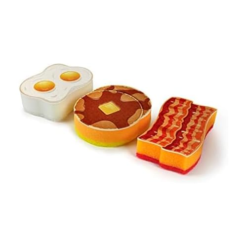 Image of Genuine Fred Breakfast Scrub Sponges, Set of 3, Assorted Styles
