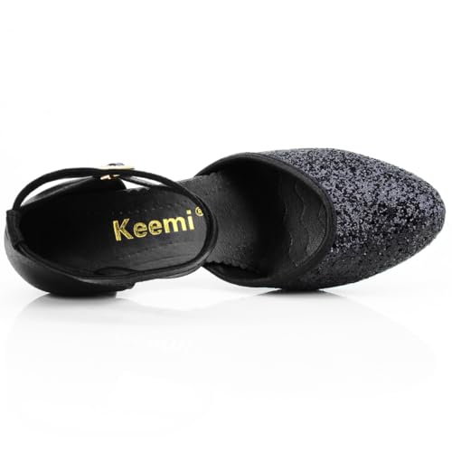 Keemi Women's Ballroom Dance Shoes 1920s Shoes for Women, Sequin Dance Shoes for Latin Salsa Tango3