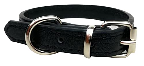 Vibrant Leather Dog Collar & Lead Combo Set for Puppy Dogs Small, Medium & Large (Large (36cm - 46cm Neck), Black) - Image 3