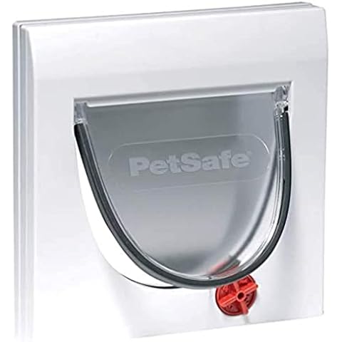 PetSafe Staywell 4 Way Locking Classic Cat Flap, Easy Install, Durable, Pet Door for Cats - (Tunnel Included), White Cover