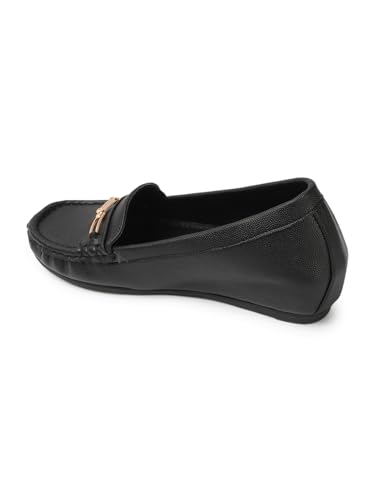 Image of Carlton London Women Comfortable and Stylish Flat Square Toe Slip On Fashion Loafer Shoes for Daily,Office, Casual and Formal Use