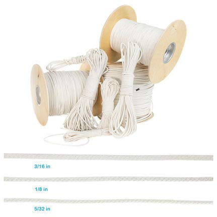 Paracord Planet Cuerda de algodón trenzado de diamante resistente a la intemperie de 1/8 pulgadas, 3/16 pulgadas, 5/32 pulgadas, 10-1500 pies, ideal para plantas en maceta