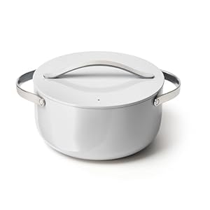 Caraway Nonstick Ceramic Dutch Oven Pot with Lid (6.5 qt, 10.5″) – Non Toxic, PTFE & PFOA Free – Oven Safe & Compatible with All Stovetops (Gas, Electric & Induction) – Gray