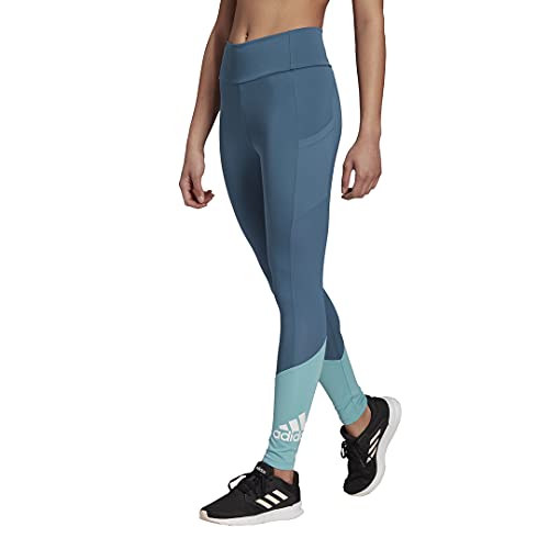 Collant de sport adidas haut de gamme coloris indigo et menthe XS
