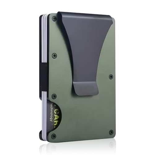 RFID-Blocking Wallet – Premium Aluminum Credit Card Holder with Pop-Up Case & Money Clip Wallet – Slim Minimalist Design – Secure RFID Wallet for Men & Women (Green)
