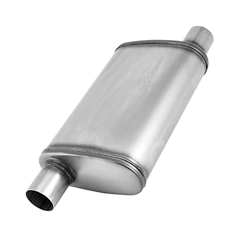 Image of 3 inch Universal Exhaust Muffler,Straight-Through Performance Muffler Resonator with Stainless Steel Exhaust Tip for Cars, Trucks(3''Inlet /Outlet)