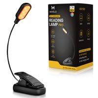 Lampe de lecture LED avec pince rechargeable et lumière ambrée pour chevet