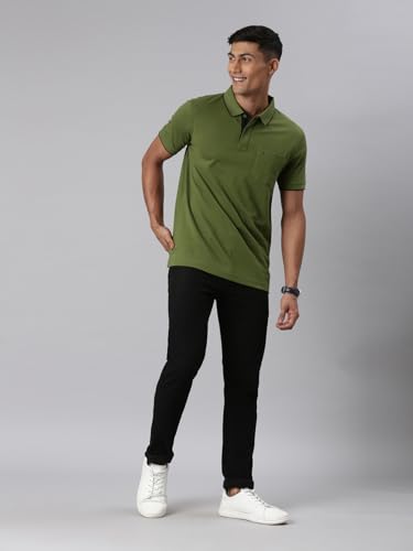 Image of Classic Polo Mens Cotton Blended Solid Half Sleeve Regular Fit Polo Neck T-Shirt