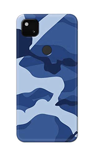 Image of Printed Hard Back Cover Case for Google Pixel 4A 4G Back Cover (Army Blue Pattern) -702