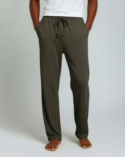 Image of Real Essentials 3 Pack: Men's Pajama Pants Soft PJ Lounge Bottoms Loungewear Pijamas Elastic Waist Pockets (Big and Tall)