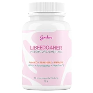 Goodere - LIBEEDO4HER Integratore Libido Donna con Maca, Ashwagandha, Damiana, Verbena, Schisandra e Zenzero – 60 Compresse – Booster Energia e Stimolante Sessuale Naturale - Made in Italy