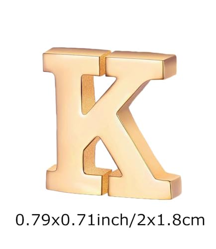 Image of vmcoatdu A-Z Initial Pins 26 Letters Pins 18K Gold Plated and Silver Tone Metal Brooch Breastpin Badge