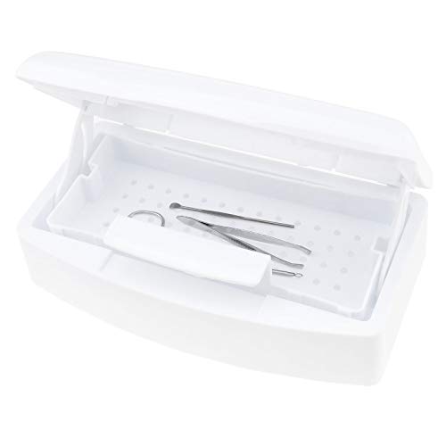 ENET Esterilizador de uñas bandeja desinfección pedicura manicura caja uñas arte cajas esterilización salón herramientas Cover