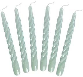 Candles with a Twist®, Made in Italy, 25 Colours Available, Dinner Candles, Twisted Candles Long Burning 5 Hours, Tapered Candles, Lacquered, Unscented Candle Gift Set, 6 pcs. 2.2 x 21cm (Dark Blue)
