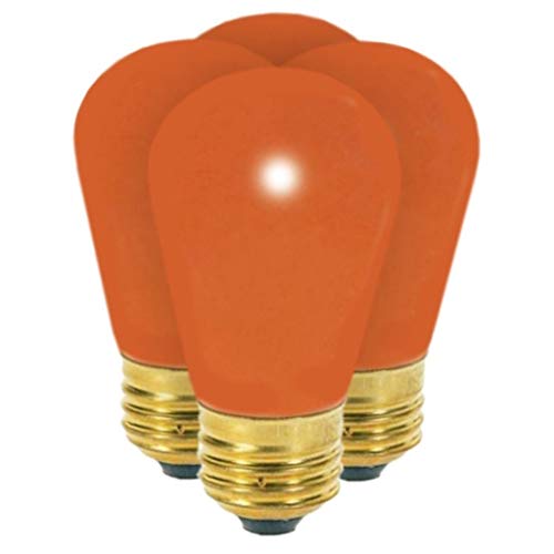 Satco 03964-11S14-CO 4-PACK S3964 Standard Screw Base Colored Scoreboard Sign Light Bulb
